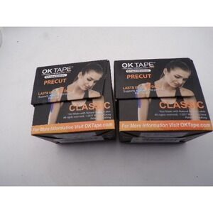 OK Tape Original Kinesiology Tape Precut Classic Black 2 Inch x 16ft 2 Pack